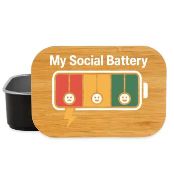 Batterie sociale Introverti Batterie morte - Boîte à goûter - noir - Devant