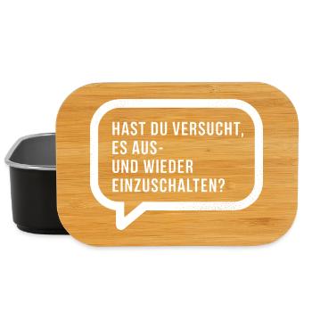 Reboot Spruch im Sprechblasen-Design - Lunch Box - Schwarz - Vorne