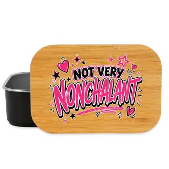 Pas très nonchalant écriture rose néon - Boîte à goûter - noir - Devant