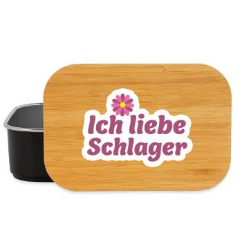 Schlager-Sticker: Musik & Blume Design - Lunch Box - Schwarz - Vorne