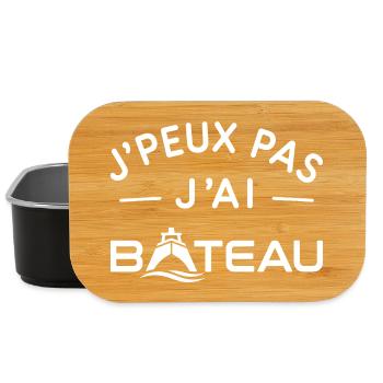 Bateau Humour Cadeau Passionné de Navigation - Boîte à goûter - noir - Devant