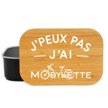 Mobylette Humour Cadeau Rétro Deux Roues - Boîte à goûter - noir - Devant