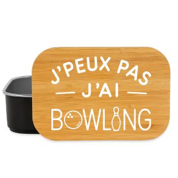 Bowling Humour Cadeau Passionné de Quilles - Boîte à goûter - noir - Devant