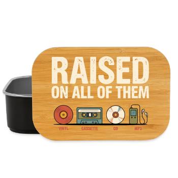 Raised On All Of Them Vintage Music Shirt - Lunch Box - black - Front