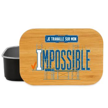 Je travaille sur mon impossible - Chantier - Boîte à goûter - noir - Devant