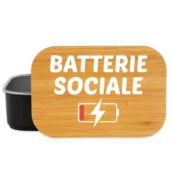 Batterie sociale à 0% - Boîte à goûter - noir - Devant