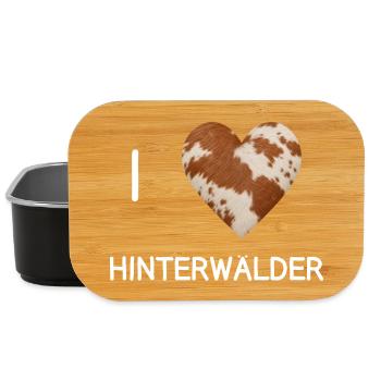I Love Hinterwälder – Herz für Rinderfans - Lunch Box - Schwarz - Vorne