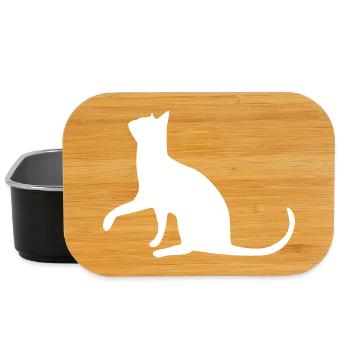 Chat chat chat chat chatte minette minou minou patte - Boîte à goûter - noir - Devant