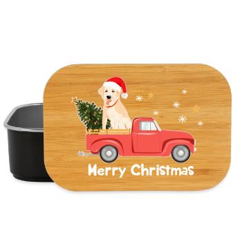 Labrador Weihnachts-Pickup - Lunch Box - Schwarz - Vorne