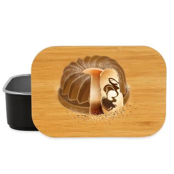 The popular marble cake with powdered sugar - Lunch Box - black - Front
