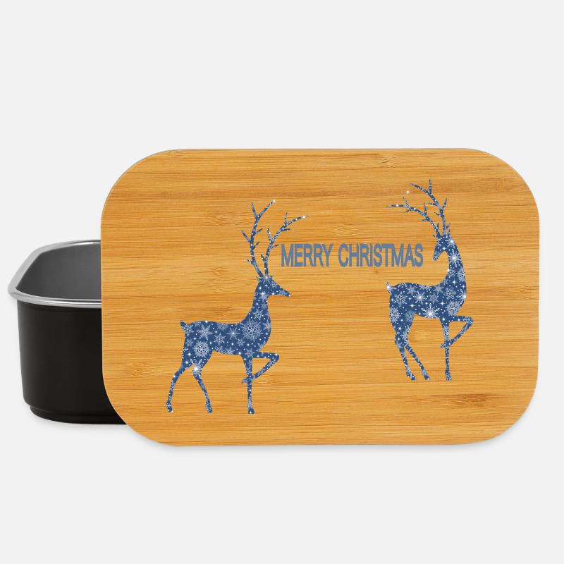 Blue reindeer couple for Christmas - Lunch Box - black