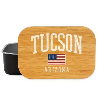 Imprimé de drapeau vintage de Tucson, Arizona - Boîte à goûter - noir - Devant