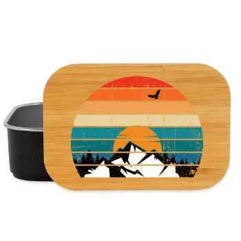Retro Sunset Peak Silhouette - Lunch Box - Schwarz - Vorne