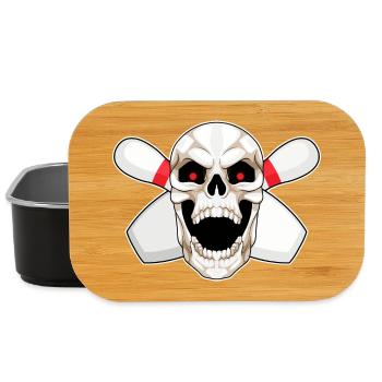 Quille de bowling en forme de crâne - Boîte à goûter - noir - Devant