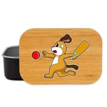 Hund Cricket Cricketschläger - Lunch Box - Schwarz - Vorne
