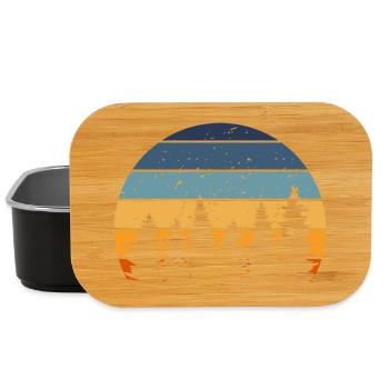 Forest Nature Retro Tree - Lunch Box - black - Front