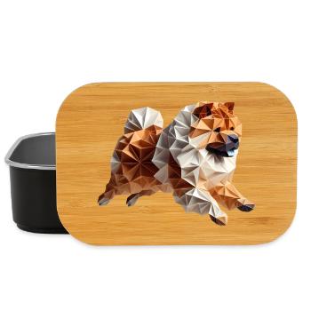 chien chowchow origami géométrique 3d - chow-chow - Boîte à goûter - noir - Devant