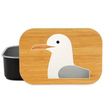 Minimalistisches Möwe Design Vögel Tier Illustrati - Lunch Box - Schwarz - Vorne