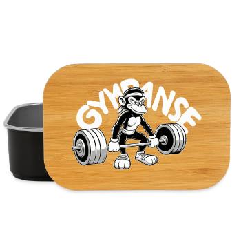 Gympanse Schimpanse witzig Gym Kraftsport Geschenk - Lunch Box - Schwarz - Vorne