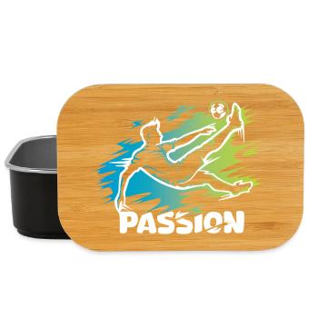 Passion – Conception de ballons de football pour de vrais footballeurs - Boîte à goûter - noir - Devant