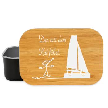 Katzkapitän am Segelboot - Lunch Box - Schwarz - Vorne