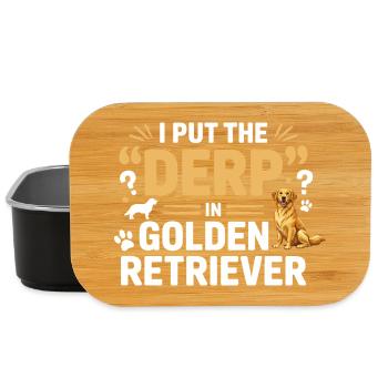 Funny Golden Retriever Derp Dog Design  - Lunch Box - black - Front