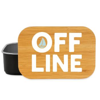 Offline – Segeln, Meer & Freiheit Spruchmotiv - Lunch Box - Schwarz - Vorne