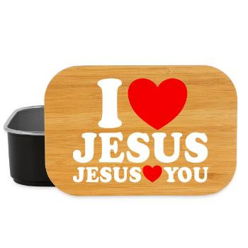 I love Jesus Jesus loves you Christian faith - Lunch Box - black - Front