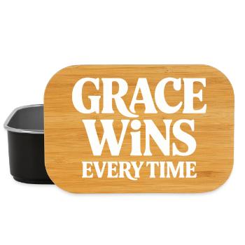 Jesus Christlich Glaube Grace Wins Every Time - Lunch Box - Schwarz - Vorne