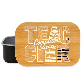 Computer Science Teacher Animal Pattern Style - Lunch Box - black - Front