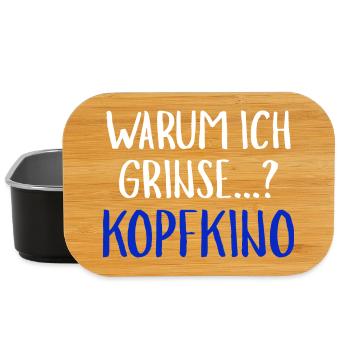 Warum Ich Grinse Kopfkino Funny Slogan Humour - Lunch Box - Schwarz - Vorne