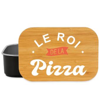King of Pizza Personalized Pizza Gift - Lunch Box - black - Front