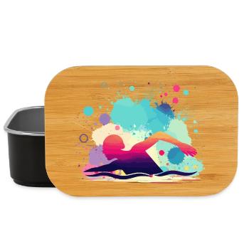 Nageuse, femme natatrice, monitrice de natation - Boîte à goûter - noir - Devant