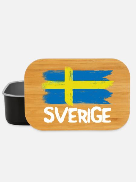 Sverige Cool Swedish Flag Vintage Flag - - Lunch Box - black