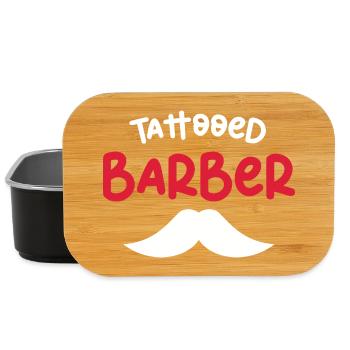 Tattooed Barber Mustache Design - Lunch Box - Schwarz - Vorne