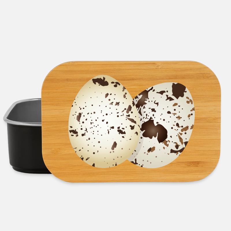Gezeichnete Wachtel-Eier in natürlichen Farben - Lunch Box - Schwarz