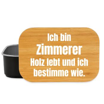 Je suis charpentier – le bois aime, je décide - Boîte à goûter - noir - Devant