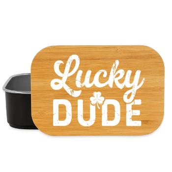 Lucky Dude avec le trèfle à quatre feuilles - Boîte à goûter - noir - Devant