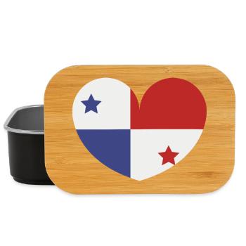 Drapeau du cœur du Panama - Boîte à goûter - noir - Devant