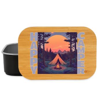 Campeur heureux - Boîte à goûter - noir - Devant