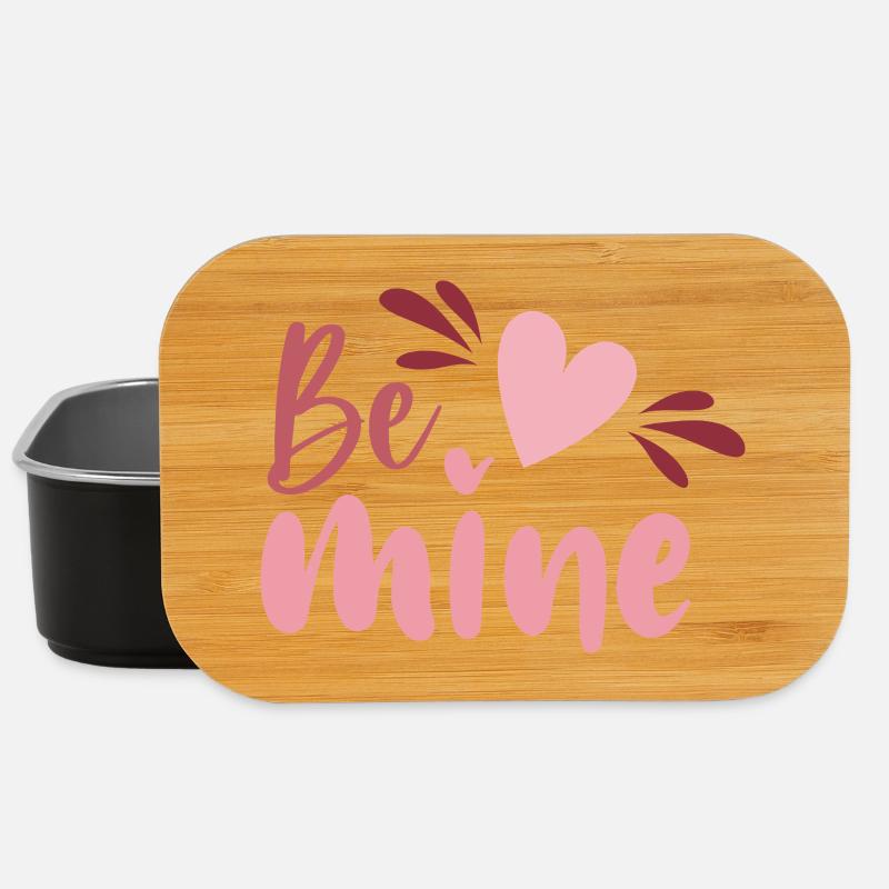 Be Mine Heart Script - Lunch Box - black