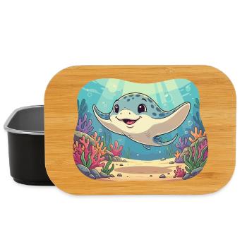 Fröhliche Manta im Riff - Lunch Box - Schwarz - Vorne