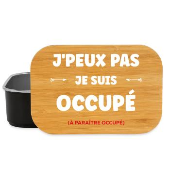 J'peux pas je suis occupé - Boîte à goûter - noir - Devant