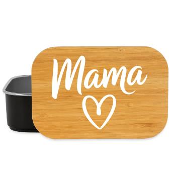 Mama Heart Skripttypografie - Lunch Box - Schwarz - Vorne