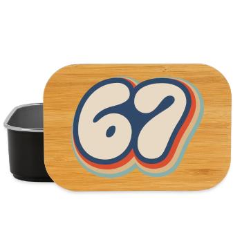 67 - Sixty Seven Nummer 67 Vintage Retro Meme Six - Lunch Box - Schwarz - Vorne
