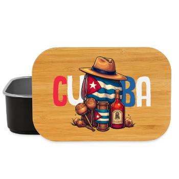 Cuba Pride & Home - Design du drapeau de Cuba - Boîte à goûter - noir - Devant