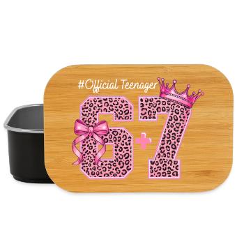 13th Birthday Shirt Funny Meme 67 Birthday 13 - Lunch Box - black - Front
