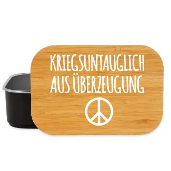 Peace Symbol Gegen Krieg - Lunch Box - Schwarz - Vorne