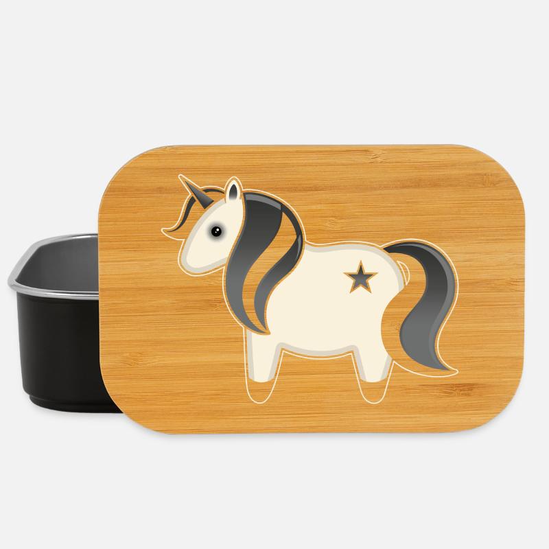 mystisches Einhorn - Lunch Box - Schwarz