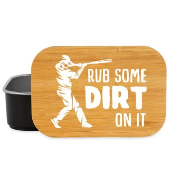 Robuste Grab-Silhouette mit Erdtext - Lunch Box - Schwarz - Vorne